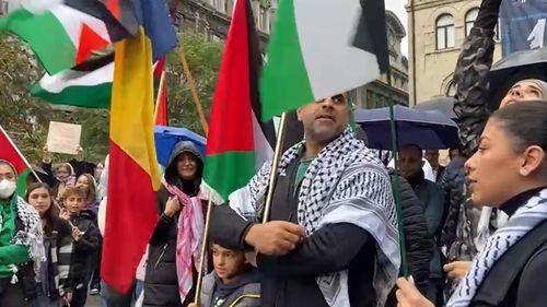 Protest pro-Palestina în centrul Bucureștiului chiar de Ziua Internațională a Holocaustului