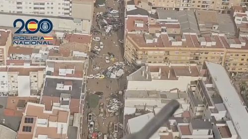 VIDEO Imagini aeriene arată amploarea distrugerilor provocate de inundațiile din Spania