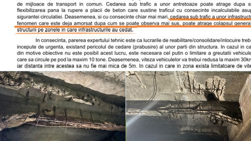 EXCLUSIV Degradările la Planșeul Unirii s-au accentuat de la ultima expertiză de acum 2 ani / Expert: Unele părți din structură se pot prăbuși oricând, atrăgând colapsul general / Începerea lucrărilor de consolidare așteaptă semnătura primarului general - DOCUMENT