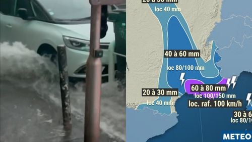 Furtuni în sud-estul Franței. Străzi și case inundate în Marsilia miercuri după-amiază după ce a plouat cât într-o lună