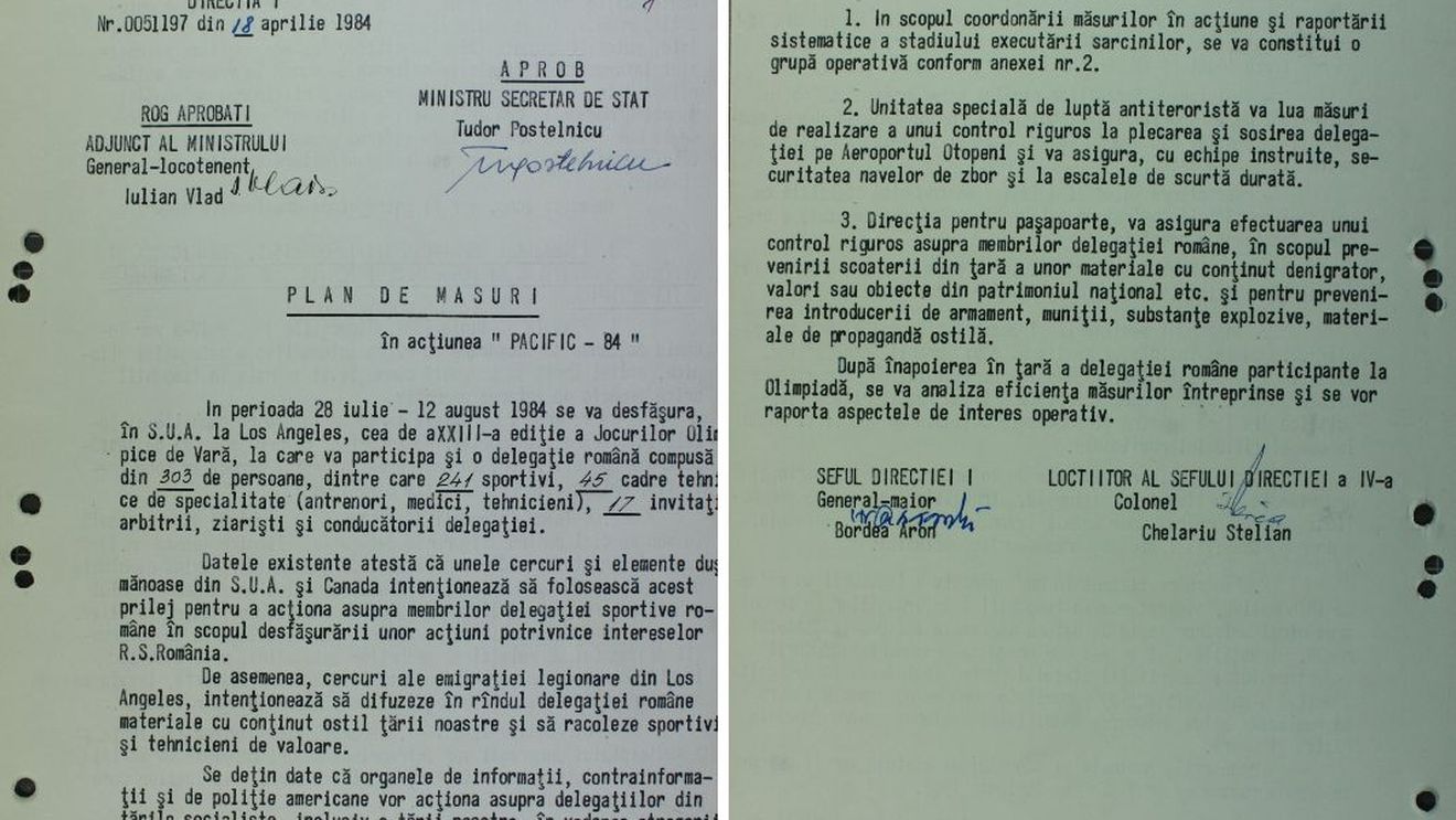 România la Olimpiada de la Los Angeles din 1984: unul din șase membri ai delegației era informator al Securității / Dezvăluiri CNSAS