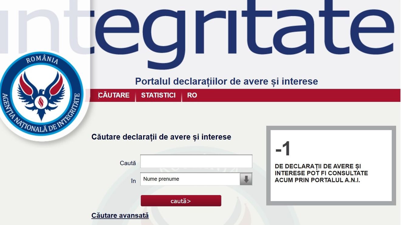 UPDATE Baza de date cu declarațiile de avere din perioada 2008-2022 e din nou accesibilă