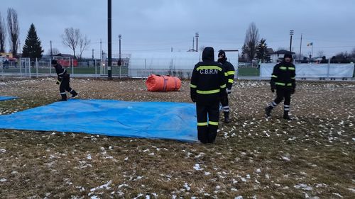 Iași: Unitate mobilă formată din 33 de corturi, ridicată pe Stadionul Tineretului pentru refugiații din Ucraina