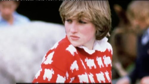Puloverul din lână roşie, decorat cu oi, purtat de prinţesa Diana după logodna cu prinţul Charles, vândut la licitaţie cu peste 1,1 milioane de dolari