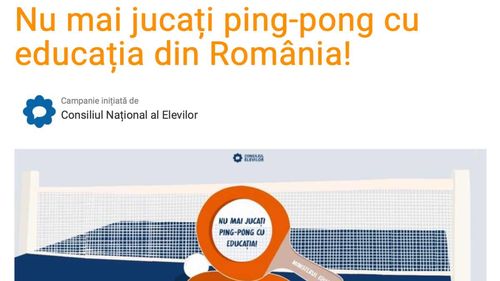 Petiție online pentru suspendarea tezelor, pentru testarea non-invazivă a tuturor elevilor și pentru măsuri care să nu mai fie “modificate peste noapte”, lansată de Consiliul Național al Elevilor la adresa miniștrilor Educației și Sănătății