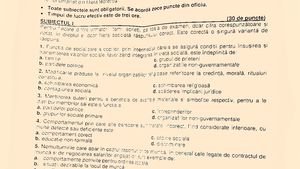 BAC 2025 - Subiecte Sociologie