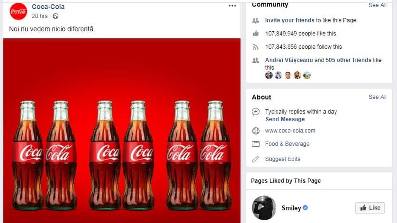 Coca-Cola, mesaj anti-referendumul pentru familie: ”Noi nu vedem nici o diferență”