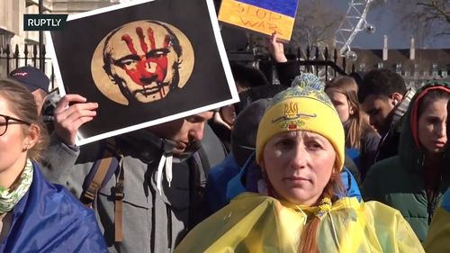 Demonstrații anti-Putin, anti-Rusia și pro-Ucraina la Londra: "Opriți-l pe Putin. Opriți războiul"