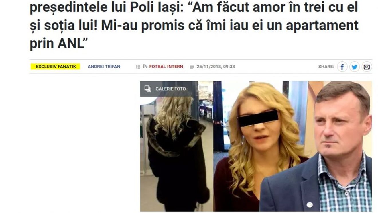 Fanatik.ro va plăti daune de 60.000 de lei unui om de fotbal pe care îl acuzase de aventuri sexuale. Fanatik, site-ul de presă locală care primește cei mai mulți bani de la guvern