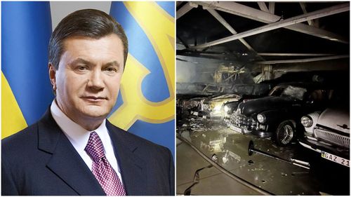 Mașini de epocă ale lui Viktor Ianukovici, distruse în urma unei lovituri cu dronă rusească / Fostul președinte ucrainean este refugiat în Rusia