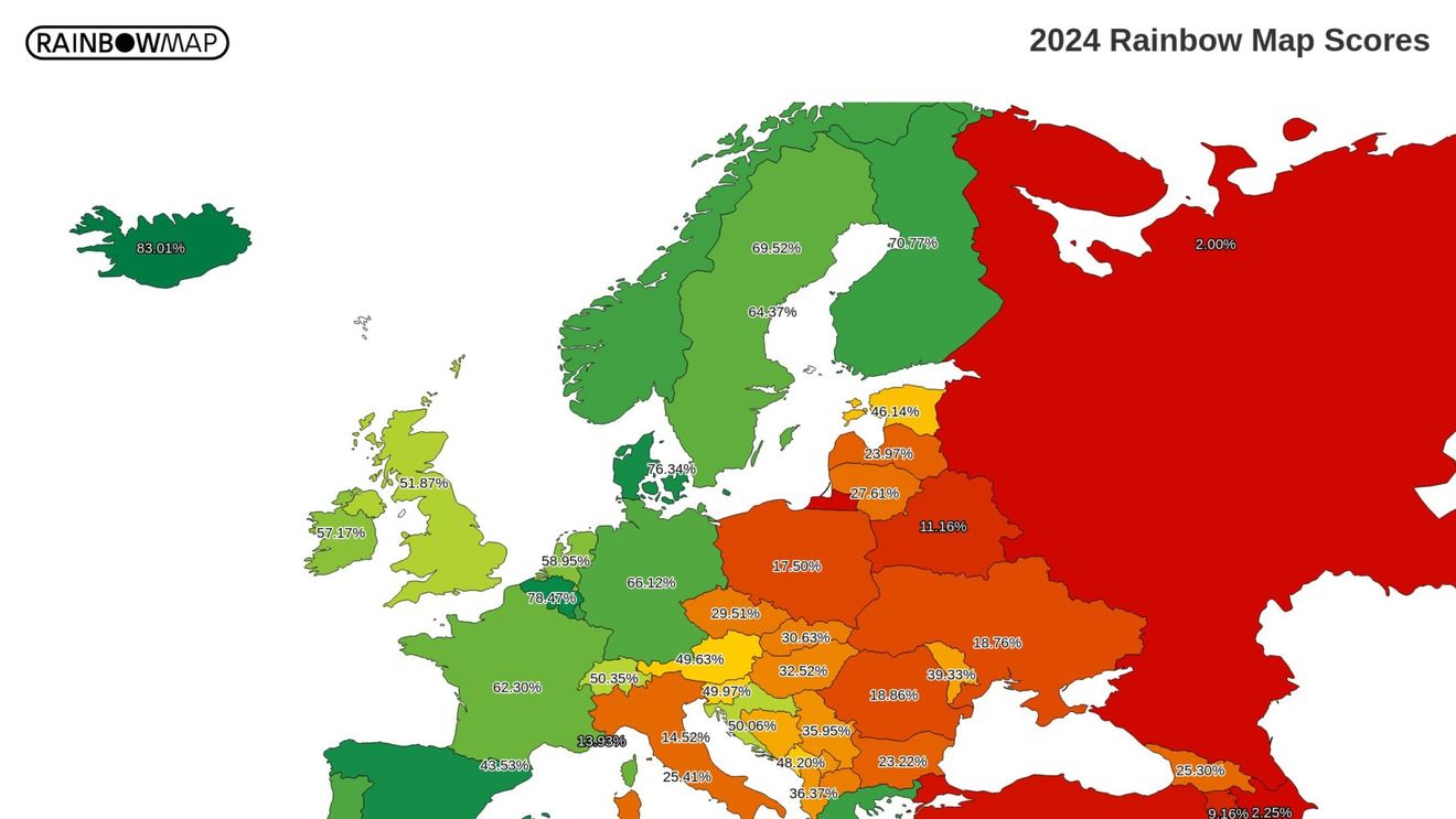 Unde se află România în topul țărilor din Europa în ce privește drepturile LGBTQ+/ Marea Britanie își continuă decăderea