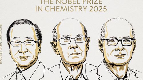 Premiul Nobel pentru Chimie 2025 a fost acordat cercetătorilor Susumu Kitagawa, Richard Robson şi Omar M. Yaghi „pentru dezvoltarea structurilor metal-organice”