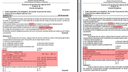 BAC 2019. Subiectul de la Chimie anorganică este 75% identic cu cel dat anul trecut