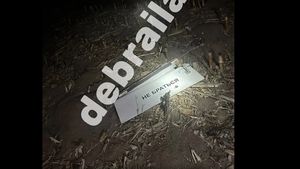 VIDEO Primele imagini cu resturile presupusei drone căzute lângă Brăila: fragmente cu inscripții în alfabet chirilic