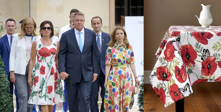 moda, carmen iohannis, prima doamna, moda primei doamne, rochie carmen iohannis, rochie cu maci carmen iohannis 