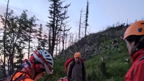 Copiii din Harghita învață de la Salvamont cum să supraviețuiască pe munte / ”Avem destul de multe cazuri când turiștii se întâlnesc cu un urs, cu un șarpe sau câini ciobănești și îi învățăm cum să se comporte când se întâlnesc cu aceste animale”