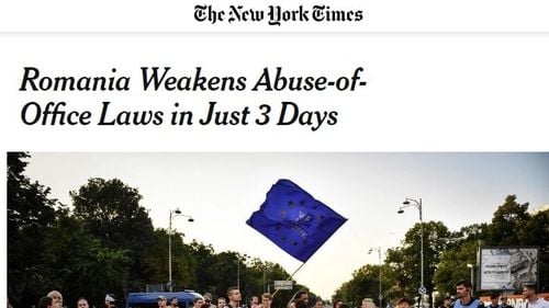 New York Times, articol despre modificarea în viteză a Codului Penal: Implicații imediate pentru dosarul lui Liviu Dragnea
