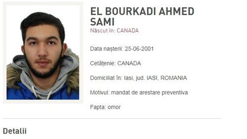 Tânărul originar din Maroc suspectat că i-a ucis pe cei doi tineri din Iaşi, dat în urmărire generală