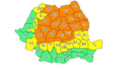 Alerte meteo de ploi torențiale în aproape toată România până miercuri seara. Scapă de ploi Bucureștiul, județele din sud și cele din vest