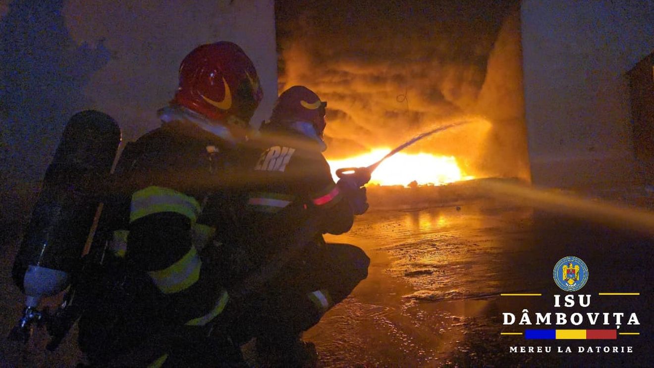 Mesaj RO-Alert în Dâmbovița din cauza unui incendiu la o hală