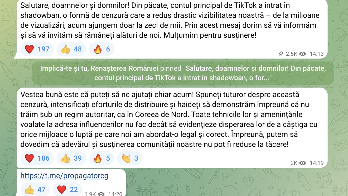 Călin Georgescu acuză că pagina sa de TikTok a intrat în shadowban: De la milioane de vizualizări, acum ajungem doar la zeci de mii
