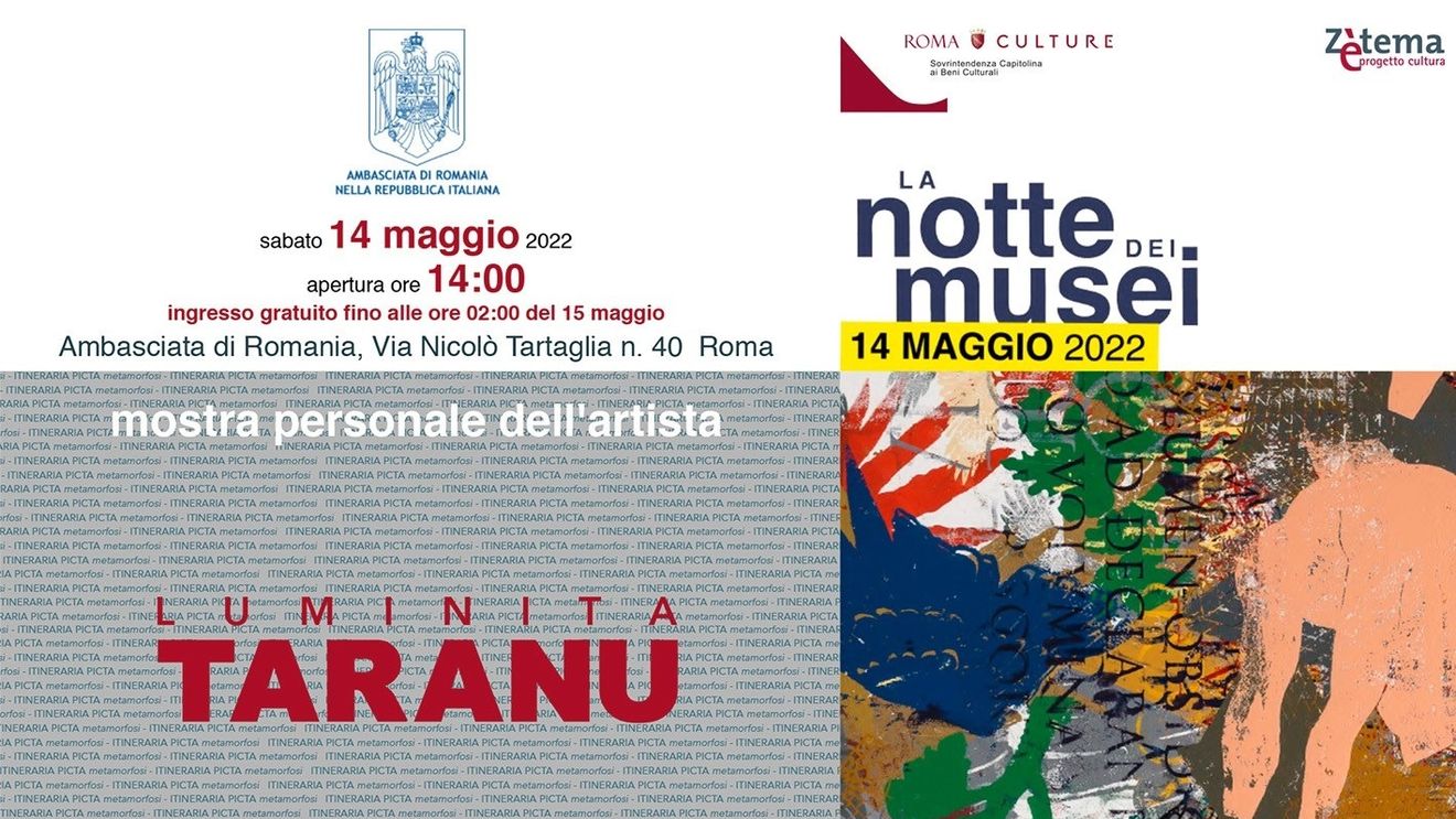 Ambasada României în Italia participă în premieră la Noaptea Muzeelor cu o expoziție a artistei Luminița Țăranu