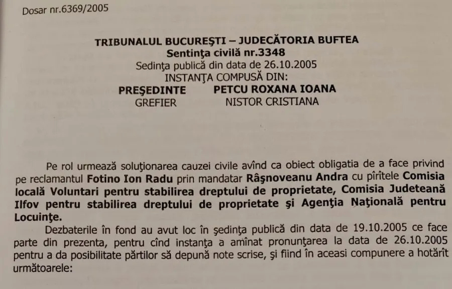 Sentință judecătoare Petcu