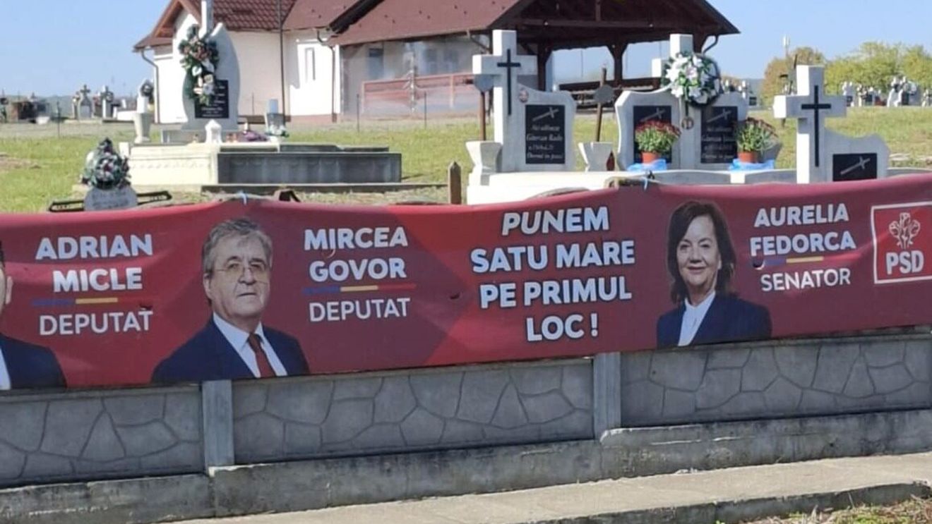 Un deputat PNL din Satu Mare acuză PSD că și-a lipit materiale electorale pe gardul cimitirului