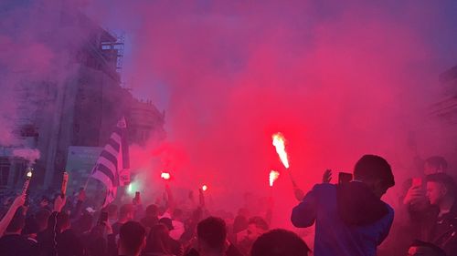 VIDEO Spectacol la malul mării: Constănțenii își sărbătoresc campionii/ Mii de oameni așteaptă în Piața Ovidiu să se bucure de trofeul Superligii, alături de Farul și Gheorghe Hagi (galerie foto)