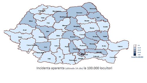 Grafice INSP: Caraș Severin, singurul județ fără niciun caz de coronavirus în ultimele două săptămâni / Suceava, în continuare în topul noilor infectări