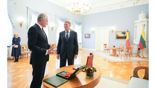 Iohannis și președintele Lituaniei s-au decorat reciproc la Vilnius