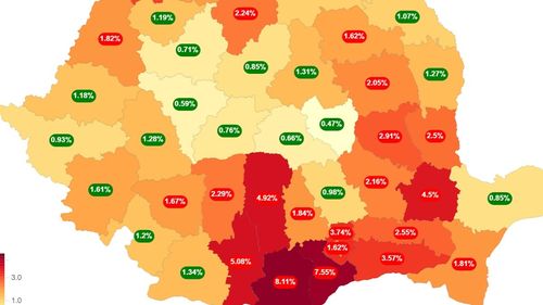 HARTA Șpăgii în spitale: județele Teleorman, Giurgiu și Olt au cele mai mari procente de pacienți care spun că personalul medical le-a cerut bani. La polul opus sunt Covasna, Alba și Brașov