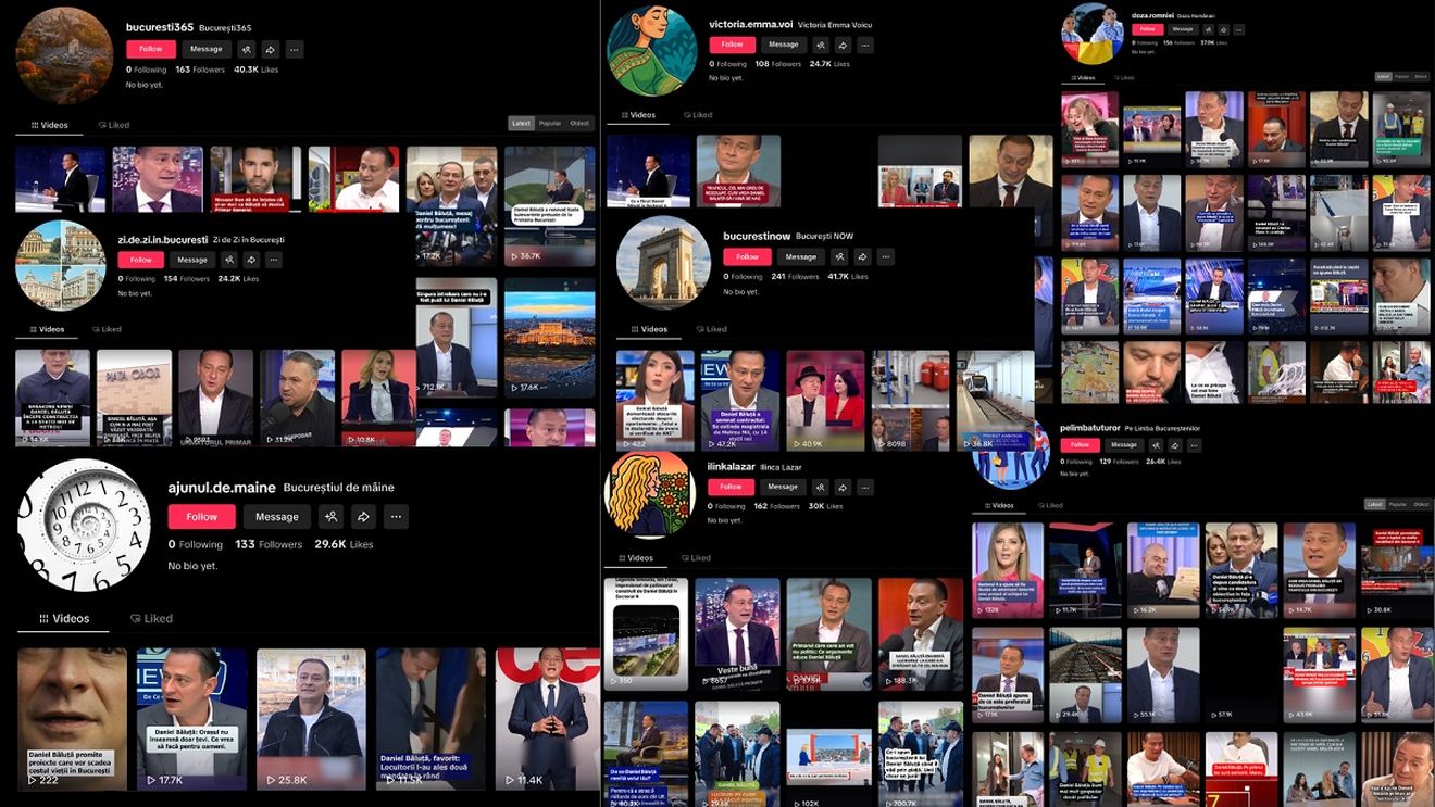 EFOR: O campanie anonimă cu semnale puternice de coordonare pe TikTok și care l-a propulsat pe Daniel Băluță în topul vizibilității a inundat feed-urile bucureștenilor în luna noiembrie