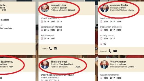 Liviu Pumpkin, Valentin Spyglass și Ionel Le Grand - consilierii județeni din Vrancea. Erori amuzante ale site-ului oficial al CJ Vrancea în versiunile engleză și franceză