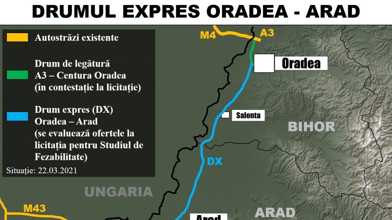 Pas mare pentru cel mai important proiect de infrastructură descentralizat: Drumul Expres Oradea - Arad, realizat de consilii județene și primării, a primit avizul de mediu