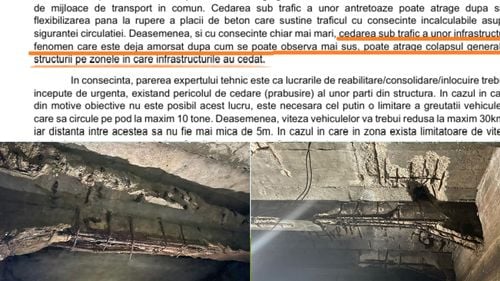 EXCLUSIV Degradările la Planșeul Unirii s-au accentuat de la ultima expertiză de acum 2 ani / Expert: Unele părți din structură se pot prăbuși oricând, atrăgând colapsul general / Începerea lucrărilor de consolidare așteaptă semnătura primarului general - DOCUMENT