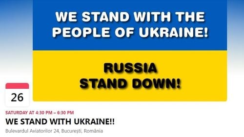 Manifestație de solidaritate cu Ucraina la București, organizată de societatea civilă