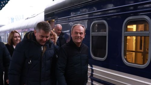 Premierul polonez Donald Tusk, în vizită la Kiev