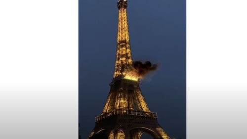 VIDEO Fals incendiu la Turnul Eiffel: imagini cu simbolul Parisului în flăcări sunt distribuite masiv pe rețelele sociale
