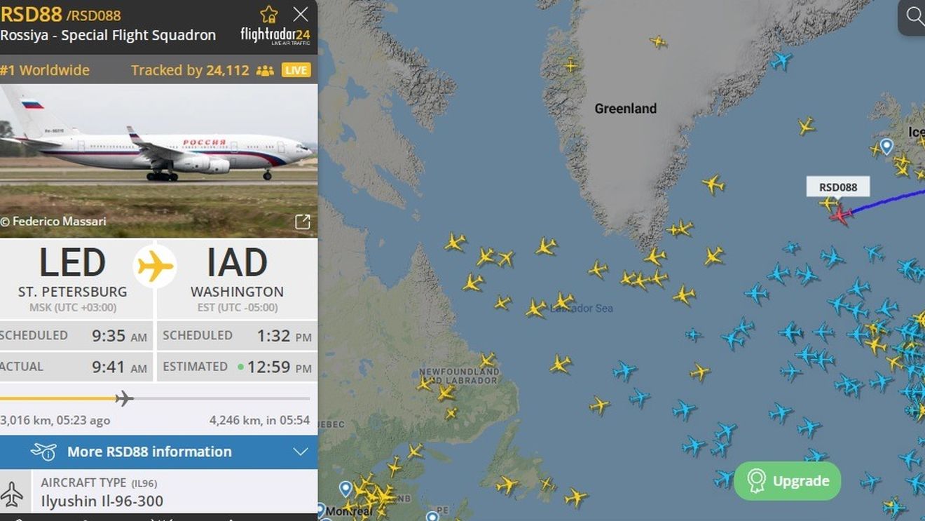 UPDATE Un avion din escadrila specială a Kremlinului apare pe Flight Radar într-o cursă Sankt Petersburg - Washington / Kremlinul anunță că aduce acasă diplomați expulzați