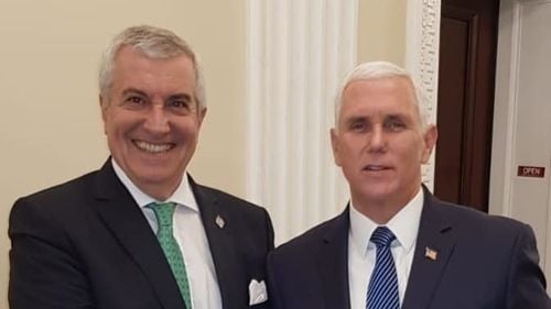 Călin Popescu Tăriceanu s-a întâlnit cu vicepreședintele SUA, Mike Pence. Cei doi au discutat despre investițiile americane în sectorul energetic și despre agresiunea rusă în bazinul Mării Negre