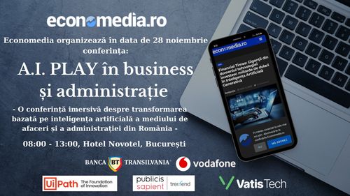 Vino la Conferința Economedia: A.I. PLAY în business și administrație / Participare gratuită