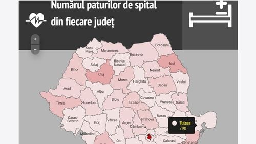 HARTĂ Câte paturi de spital finanțează Ministerul Sănătății în fiecare județ / În Giurgiu, Tulcea sau Călărași sunt mai puțin de 1.000, în Cluj și Iași - peste 6.000 / Spitalele din Capitală pot interna peste 20.000 de pacienți / GRAFIC Câți locuitori revin la un pat