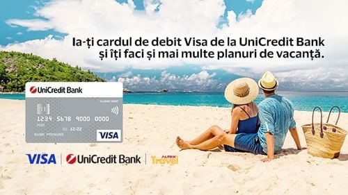 Ia-ți cardul de debit Visa de la UniCredit Bank și îți faci și mai multe planuri de vacanță! Pentru că până pe 31 iulie poți câștiga unul dintre cele 10 vouchere de călătorie a câte 1.000 de Euro fiecare (P)