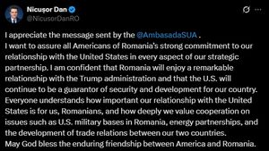 Nicușor Dan, după mesajul rece primit de la Ambasada SUA, fără felicitări: ”Sunt încrezător că România se va bucura de o relație remarcabilă cu administrația Trump / Dumnezeu să binecuvânteze prietenia durabilă dintre America și România”
