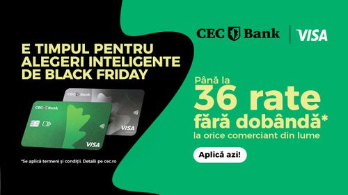 E timpul să descoperi cardurile de credit cu până la 36 de rate fără dobândă oriunde în lume! La CEC Bank, poți obține până la 100.000 de lei pentru alegerile tale inteligente, în funcție de cardul ales.(P)