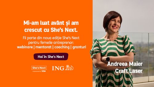 Dezvoltă-ți afacerea cu She’s Next! Aplică pentru granturi, coaching și sesiuni de mentorat gratuit. Până la înscrieri, te poți preînscrie chiar acum și te vom invita la webinariile gratuite. (P)
