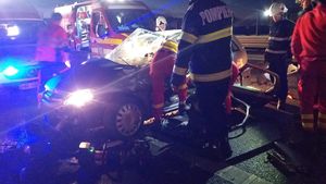 Accident în lanț pe A1, în județul Sibiu: Un TIR acroșează un utilaj de deszăpezire, iar un alt TIR, oprit pentru a acorda sprijin, este lovit de un autoturism