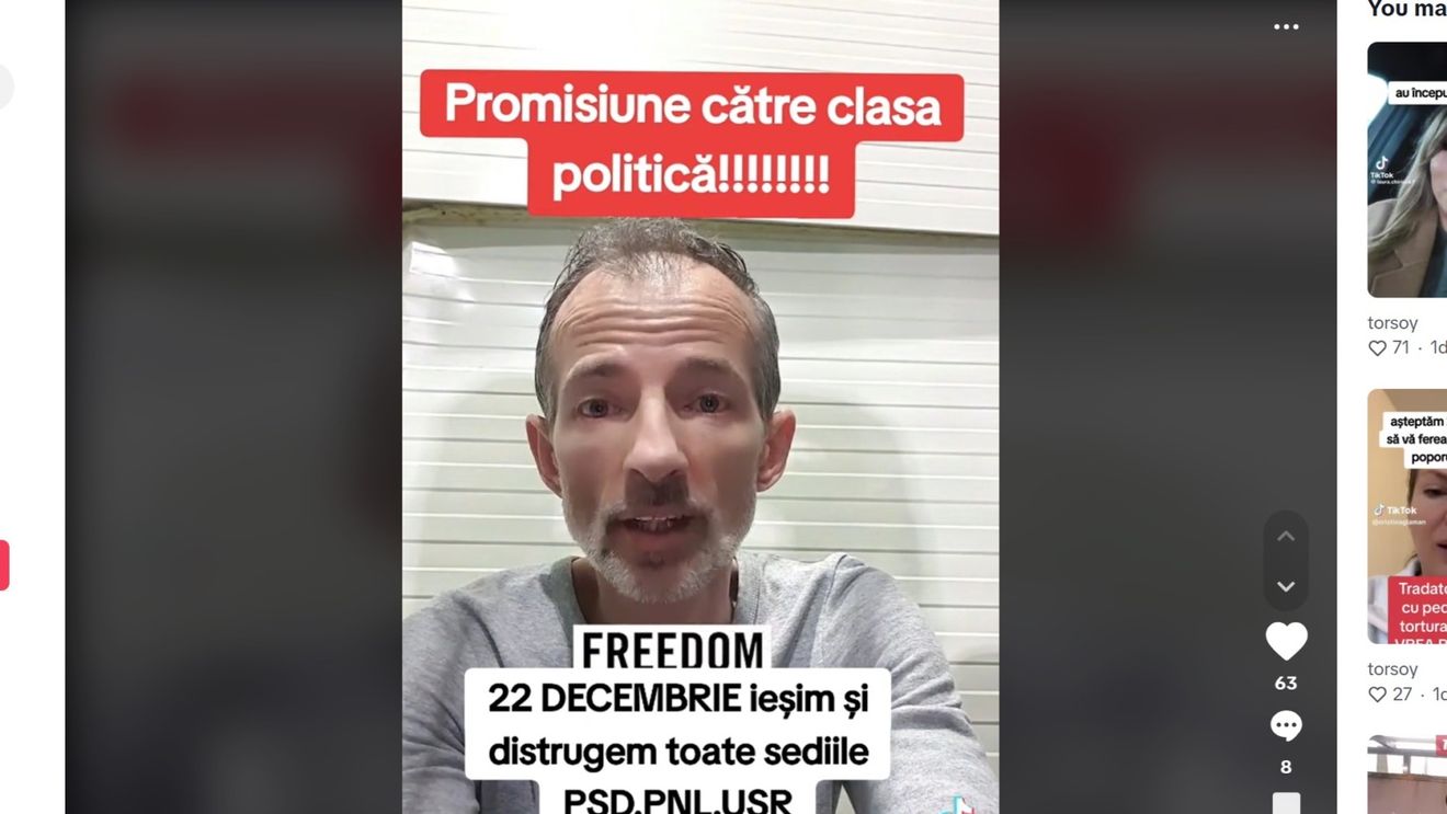 VIDEO Val de apeluri pe TikTok la proteste în 21-22 decembrie, când președintele Iohannis își termină mandatul, cu instigare explicită la violențe / CCR i-a prelungit mandatul lui Iohannis / Guvernul Ciolacu nu a stabilit data alegerilor