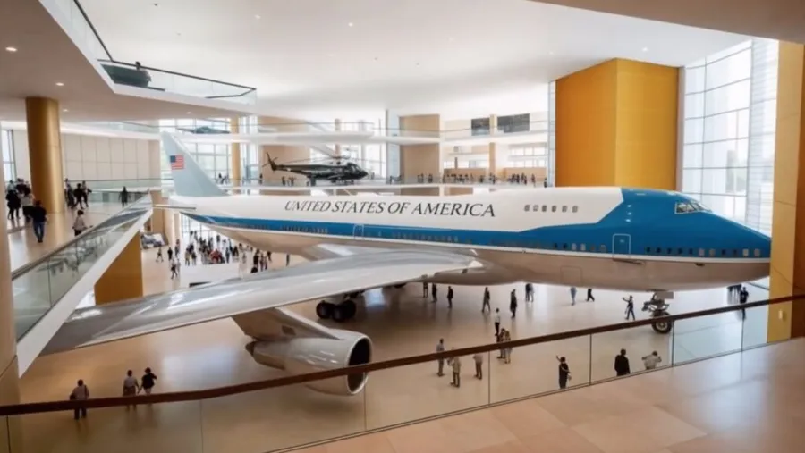 avion air force one trump biblioteca